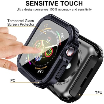 [Pachet 360°] Husa + folie Apple Watch 1 / 2 / 3 (38mm) Lito Armor S+ - Albastru - Img 4