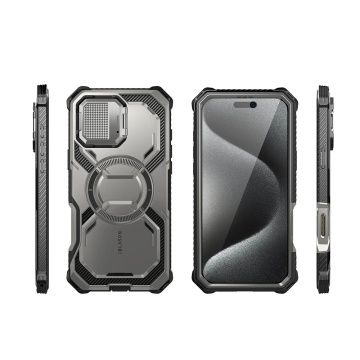 [Pachet 360°] Husa + folie iPhone 16 Pro I-Blason Armorbox - Gri Titan - Img 5