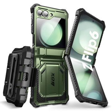 [Pachet 360°] Husa + folie Samsung Galaxy Z Flip6 I-Blason Armorbox - Verde - Img 4