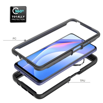 Pachet 360° Husa + folie Xiaomi Redmi Note 9T 5G Techsuit Defense - Negru - Img 3