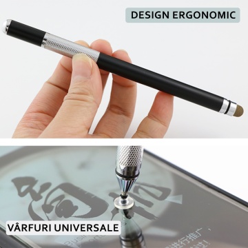 Stylus Pen Techsuit, Universal, Android, iOS, Aluminiu, JC03 - Alb - Img 4