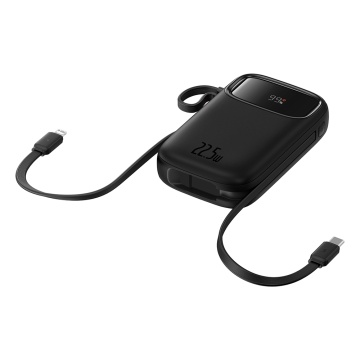 Acumulator Extern 2x Lightning, 3x Type-C, 2x USB, 22.5W, 10000mAh + Cablu Type-C, 30cm - Baseus Qpow Pro+ (P10055003113-00) - Black - Img 6