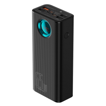 Acumulator Extern 4x USB, Type-C, Lighting, Micro-USB, Fast Charge, 65W, 26800mAh - Baseus Amblight (P10022402113-00) - Black - Img 3