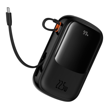 Acumulator Extern Lightning, 2x Type-C, USB, 22.5W, 20000mAh + Cablu Type-C - Baseus Qpow Pro+ (P10067103113-00) - Black - Img 5