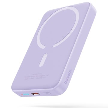 Acumulator Extern Type-C, Incarcare Wireless, 20W, 10000mAh + Cablu Type-C, 30cm - Baseus Mini Air (P10059001513-00) - Purple - Img 1