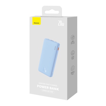 Acumulator Extern USB, Type-C, Micro-USB, 20W, 10000mAh + Cablu Type-C - Baseus Airpow (P10022801313-00) - Galaxy Blue - Img 3