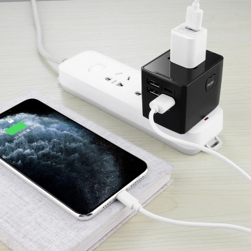 Adaptor priza EU la US, UK, AUS, 3xUSB, Type-C Techsuit, HHT904 - Negru - Img 6