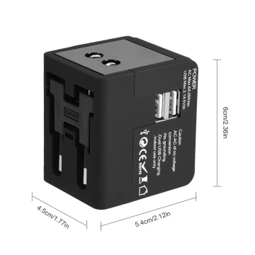 Adaptor priza EU la US, UK, AUS, USB, Type-C Techsuit, HHT148 - Negru - Img 3