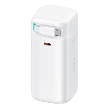 Baterie Externa Usams - seria XMF (US-CD216) - GaN USB-C PD45W de incarcare rapida cu cablu retractabil de tip C, 80 cm - alb - Img 1