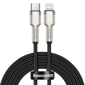 Cablu date Type-C la Lightning Baseus, 20W, 25cm, CATLJK-01 - Negru - Img 1