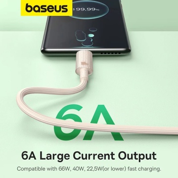 Cablu date USB Type-C Baseus, 100W, 480Mbps, 1m, P10360203421-00 - Roz - Img 5