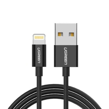 Cablu de date Apple MFI Lightning Ugreen, 2m, 2.4A, 80823 Negru - Img 3