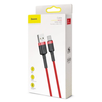 Cablu de date Baseus (CATKLF-U09) - USB la Type-C, 2A, 3m - Rosu - Img 5