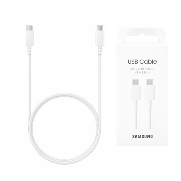 Cablu de date Samsung (EP-DX310JWEGEU) - incarcare rapida de la tip C la tip C 3A, 1,8 m - Alb - Img 1