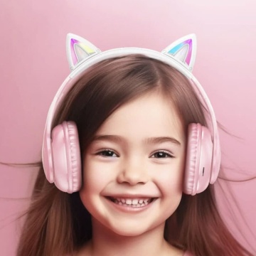 Casti Hoco fără fir Ureche de pisică (W42) - pentru copii, supraureche, pliabile cu Bluetooth 5.3, audio Hi-Fi - floare de cireș - Img 3