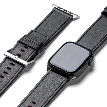 Curea Apple Watch 1/2/3/4/5/6/7/8/9/10/SE/SE 2/Ultra/Ultra 2 (42/44/45/46/49mm) Ringke Leather One Basic Bold - Negru - Img 1
