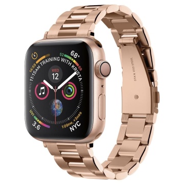 Curea Apple Watch 1/2/3/4/5/6/7/8/9/10/SE/SE 2/Ultra/Ultra 2 (42/44/45/46/49mm) Spigen Modern Fit - Roz/Auriu - Img 1