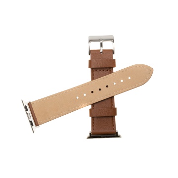 Curea pentru Apple Watch 1/2/3/4/5/6/7/8/9/10/SE/SE 2/Ultra/Ultra 2 (42/44/45/46/49mm) - Fixed Leather Strap - Brown - Img 3