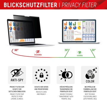 Folie premium MacBook Air 15" (2023 / 2024) Displex Laptop Privacy Safe- Negru - Img 5
