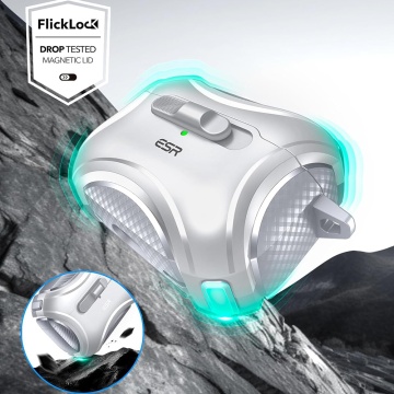 Husa Apple AirPods Pro ESR Cyber Magnetic Lock HaloLock - Alb - Img 3