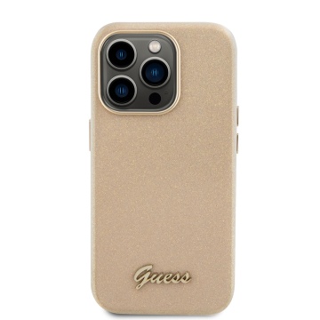 Husa Guess Glitter Glossy Script iPhone 15 Pro cu sclipici GUHCP15LPGMCSD - Bej - Img 4