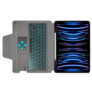 Husa iPad Pro 12.9 (2018/2020/2021/2022) / Air 13 (2024) -Techsuit - KeyTab Pro (cu tastatură fără fir RGB/suport stilou) - Negru (Copy 4) - Img 6
