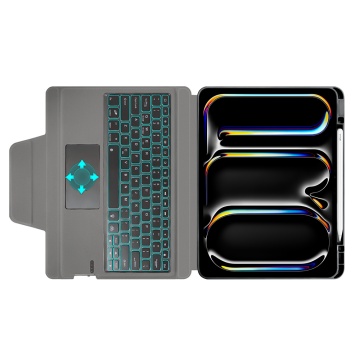 Husa iPad Pro 13 (2024) -Techsuit - KeyTab Pro (cu tastatură fără fir RGB/suport stilou) - Negru - Img 3