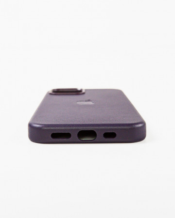 Husa Iphone 12 din piele naturala Mov MagSafe - Img 3