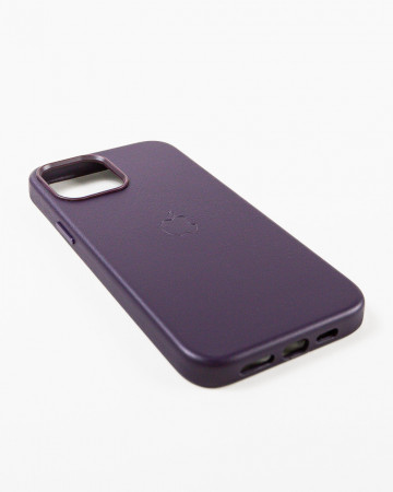 Husa Iphone 12 Pro Max din piele naturala Mov MagSafe - Img 4