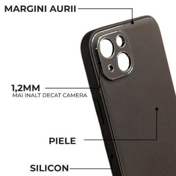 Husa Iphone 13 din piele ecologica Neagra - Img 2