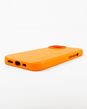 Husa Iphone 13 din piele naturala Portocalie MagSafe - Img 3