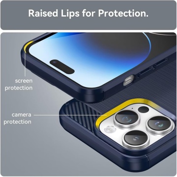 Husa Iphone 13 Pro, Techsuit - Carbon Silicone, Albastru - Img 3