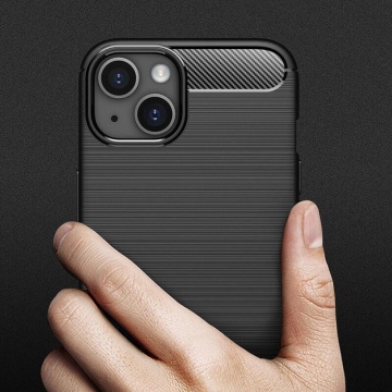 Husa iPhone 14 Plus Techsuit Carbon Silicone, Black - Img 2