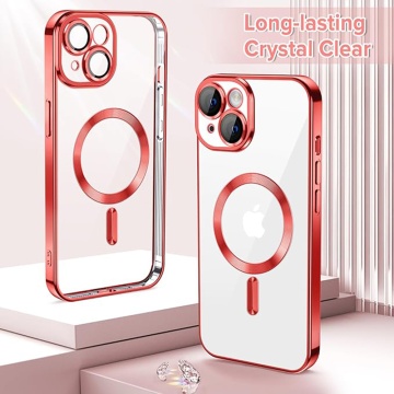 Husa IPhone 14 Plus Techsuit - Luxury Crystal MagSafe, Rosu - Img 2