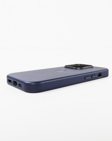 Husa Iphone 14 Pro din piele naturala Albastra MagSafe - Img 2