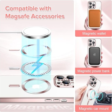 Husa Iphone 14 Pro Max Techsuit - Luxury Crystal MagSafe, Roz - Img 3