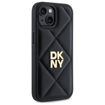Husa iPhone 15 - DKNY Leather Quilted Stack Logo (DKHCP15SPQDSLK) - Black - Img 3