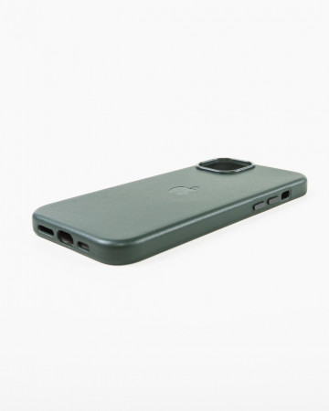 Husa Iphone 15 Plus din piele naturala Verde MagSafe - Img 2