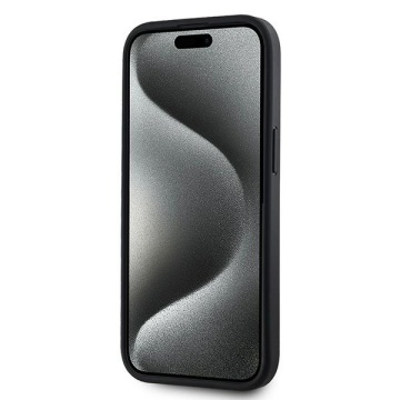 Husa iPhone 15 Plus - DKNY Leather Checkered Mono Pattern MagSafe (DKHMP15MPCPVSLK) - Black - Img 2