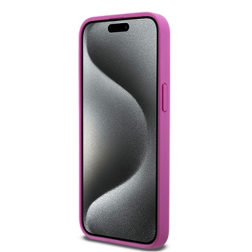 Husa iPhone 15 Pro - DKNY Leather Monogram Pattern Metal Logo MagSafe (DKHMP15LPSHRPSP) - Pink - Img 5
