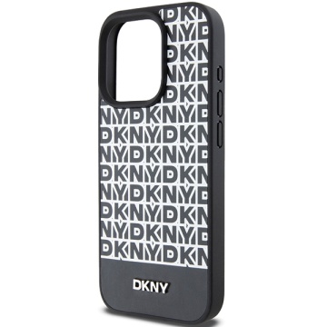 Husa iPhone 15 Pro - DKNY Leather Printed Pattern Metal Logo MagSafe (DKHMP15LPSOSPK) - Black - Img 4