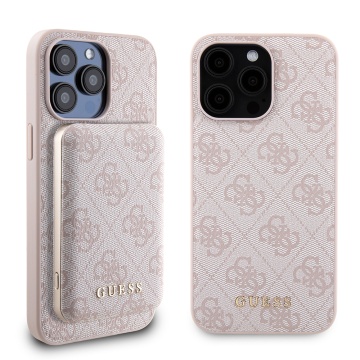 Husa iPhone 15 Pro Max Guess Hardcase Powerbank MagSafe GUBPM5P15X4GEMGP - Roz - Img 1