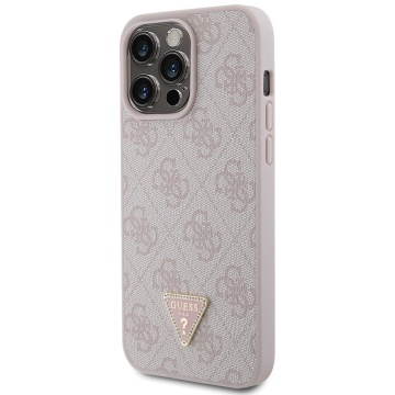 Husa iPhone 15 Pro Max Guess Leather 4G Triangle Strass GUHCP15XP4TDPP - Roz - Img 7