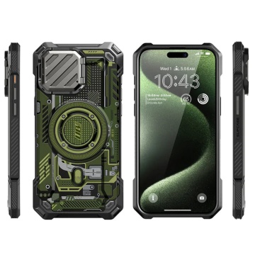 Husa iPhone 15 Pro Max Supcase Unicorn Beetle XT MagSafe - Verde Circuit - Img 7