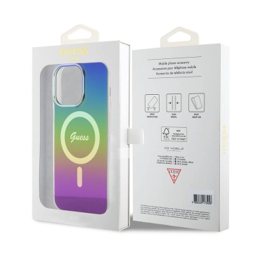 Husa iPhone 15 Pro originala Guess IML Iridescent MagSafe GUHMP15LHITSK- Multicolor - Img 4