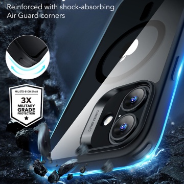 Husa iPhone 16 Plus ESR Classic Hybrid HaloLock- Clear Black - Img 4