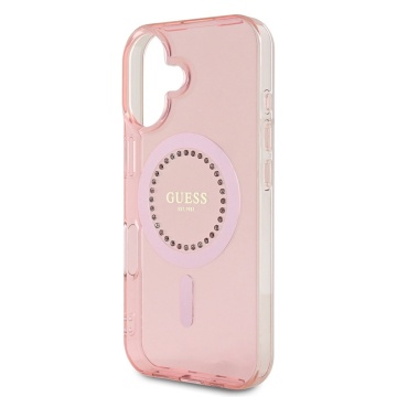 Husa iPhone 16 Plus Guess IML Rhinestones MagSafe - Roz - Img 2