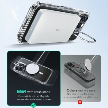 Husa iPhone 16 Pro ESR Classic Hybrid HaloLock Kickstand - Negru Mat - Img 7