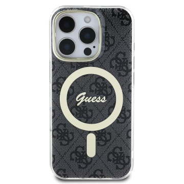 Husa iPhone 16 Pro originala Guess IML 4G MagSafe, GUHMP16LH4STK- Negru - Img 3