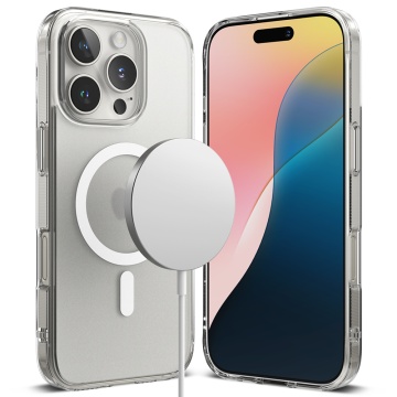 Husa iPhone 16 Pro Ringke Fusion MagSafe - Transparent Mat - Img 1